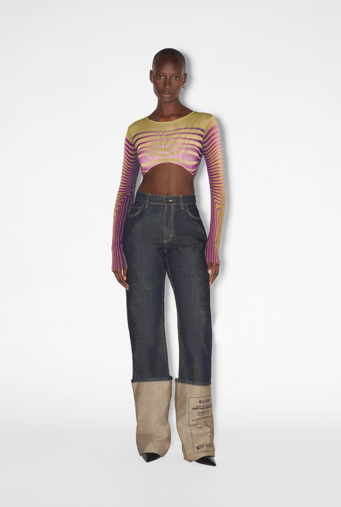 Jean Paul Gaultier Le Crop Top Body Morphing Vert Vert