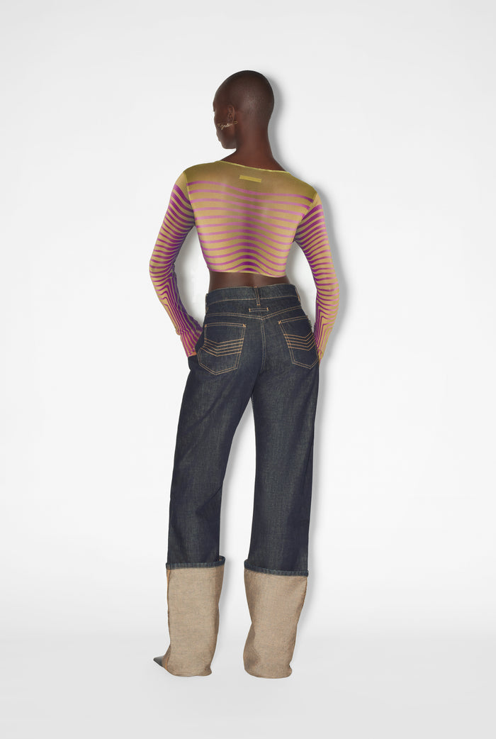 Jean Paul Gaultier Le Crop Top Body Morphing Vert Vert