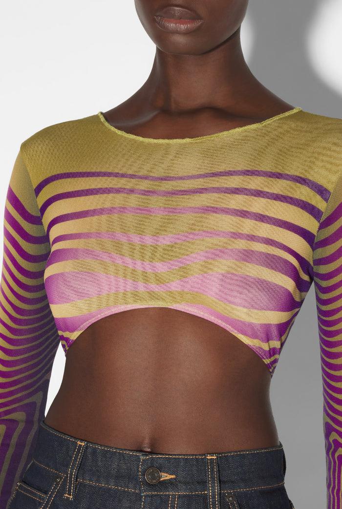 Jean Paul Gaultier Le Crop Top Body Morphing Vert Vert