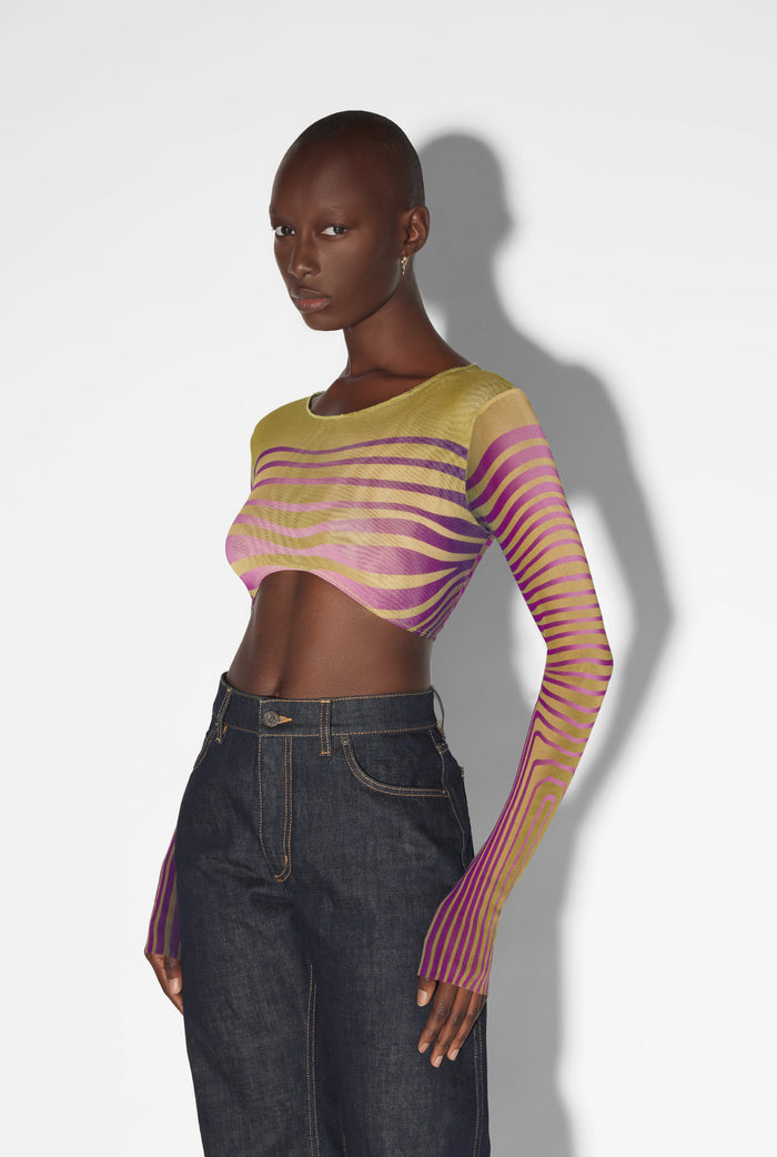 jean paul gaultier Le Crop Top Body Morphing Vert Vert