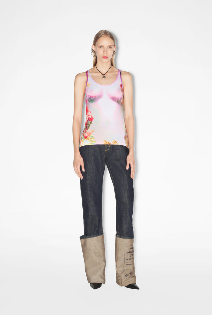 Jean Paul Gaultier Le Débardeur Body Flower Rose Rose