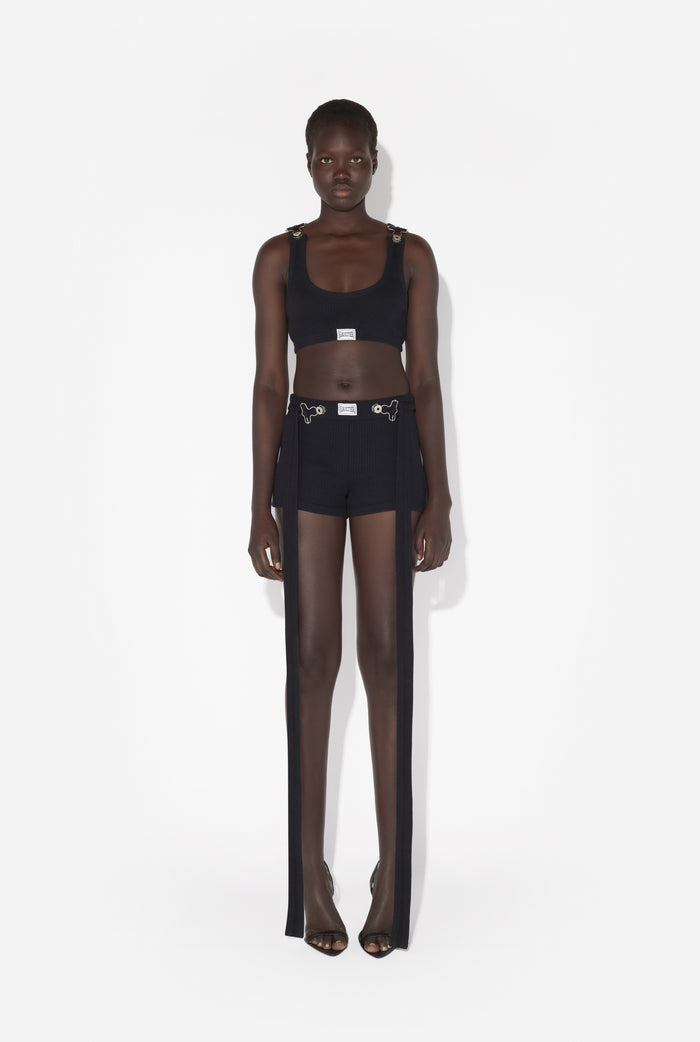 jean paul gaultier Le Débardeur Court à Patch Noir Noir