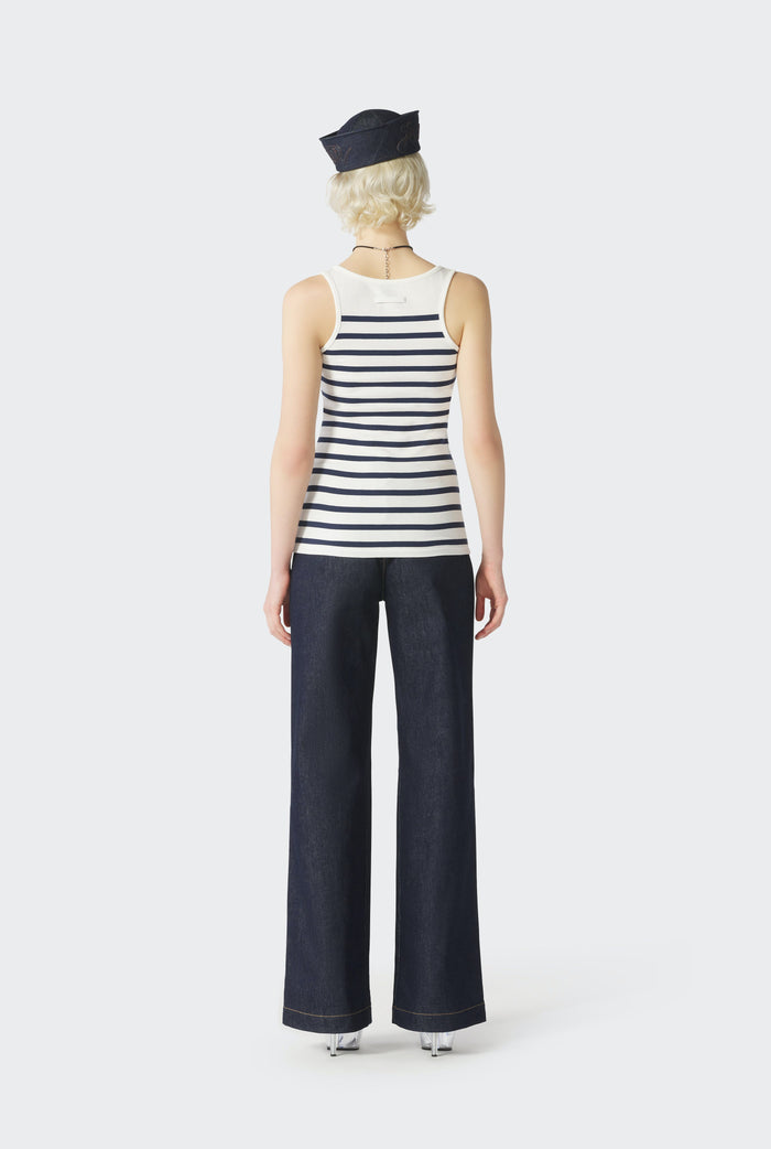 Jean Paul Gaultier Le Débardeur Marin Pour Elle Blanc