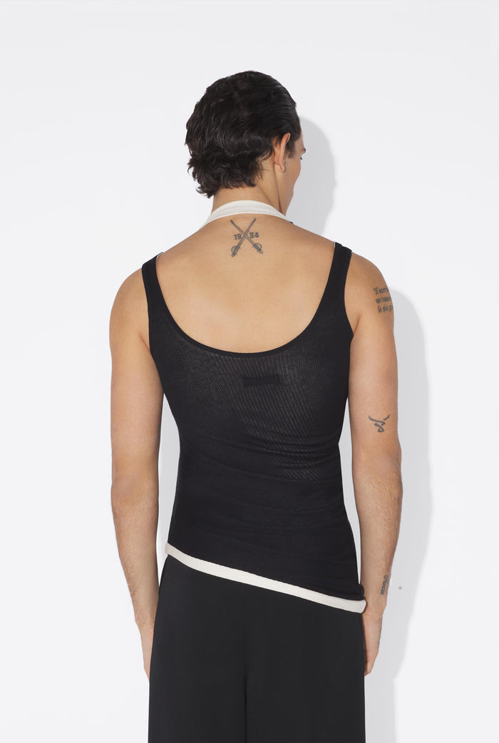 jean paul gaultier Le Double Débardeur Drapé Noir Noir