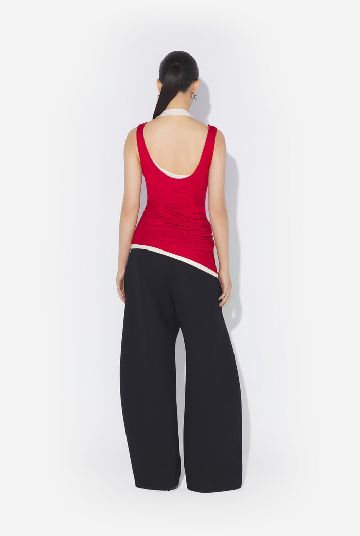 Jean Paul Gaultier Le Double Débardeur Drapé Rouge Rouge