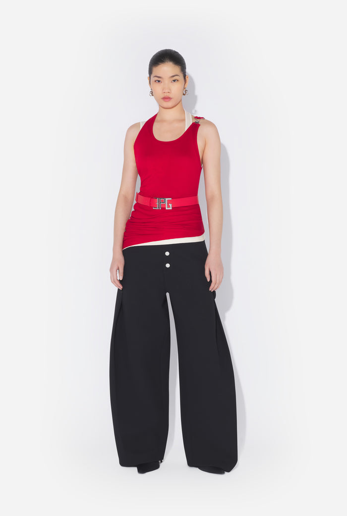 jean paul gaultier Le Double Débardeur Drapé Rouge Rouge