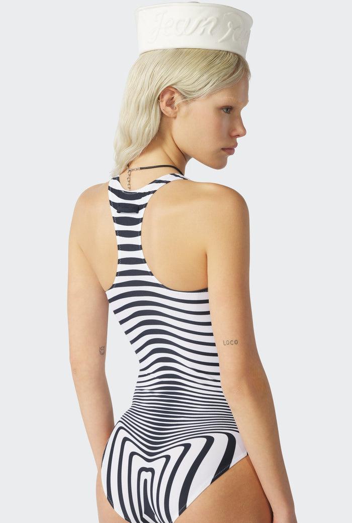 Jean Paul Gaultier Le Maillot De Bain Body Morphing Marine Beige