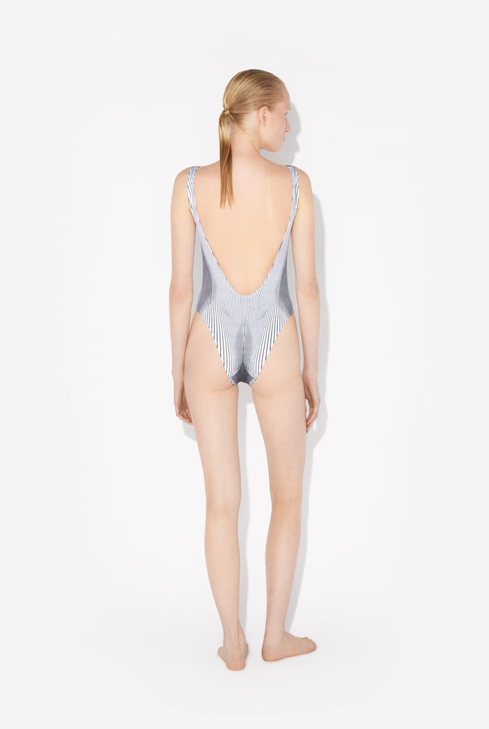 jean paul gaultier Le Maillot De Bain Pinstripe Body Morphing Blanc