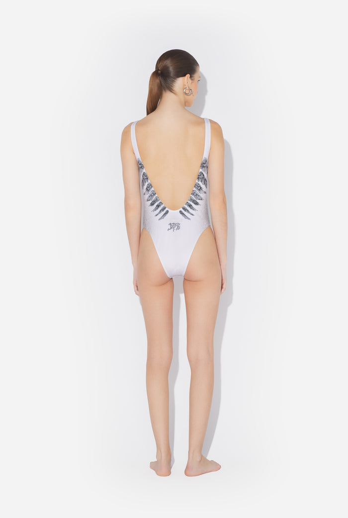 Jean Paul Gaultier Le Maillot De Bain Tattoo Roses Écru