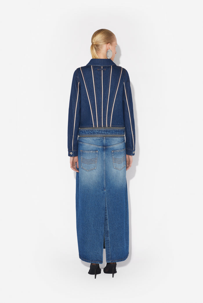Jean Paul Gaultier Le Manteau Denim Double Porté Indigo