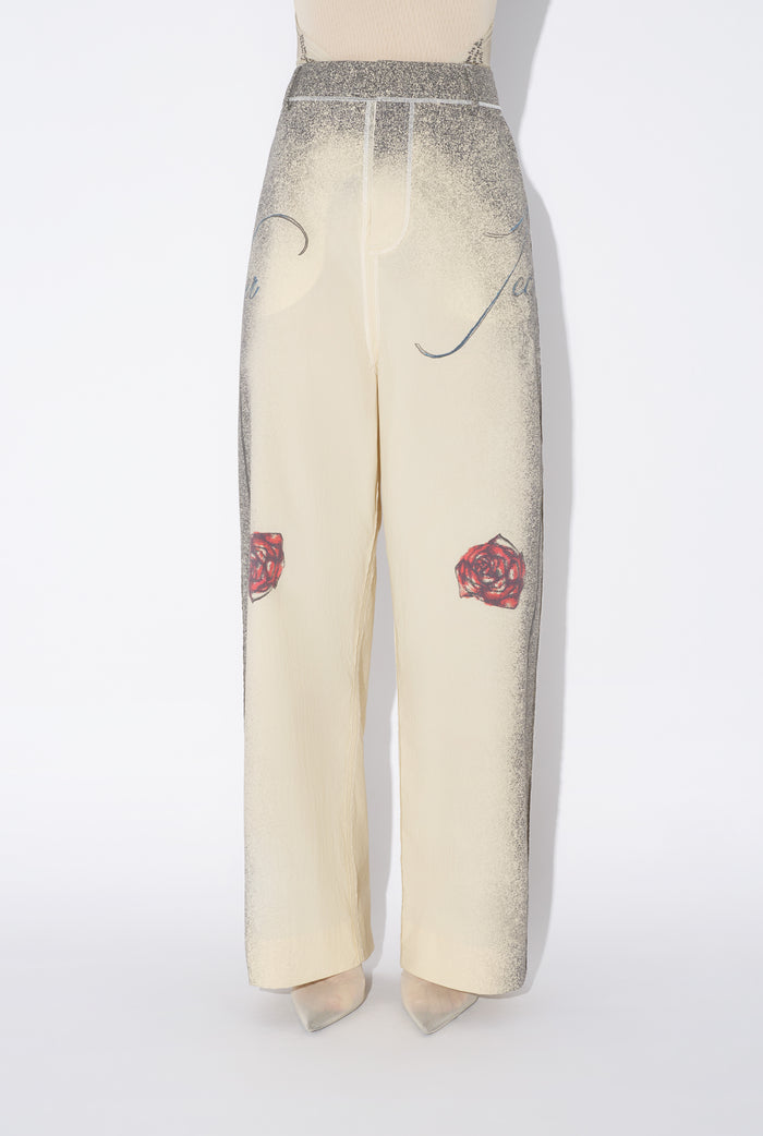 Jean Paul Gaultier Le Pantalon Tailleur Multi-Tattoo Écru