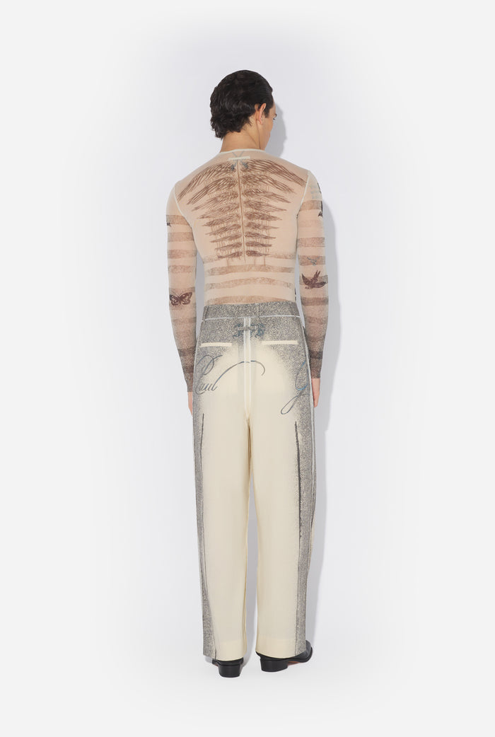 jean paul gaultier Le Pantalon Tailleur Multi-Tattoo Écru
