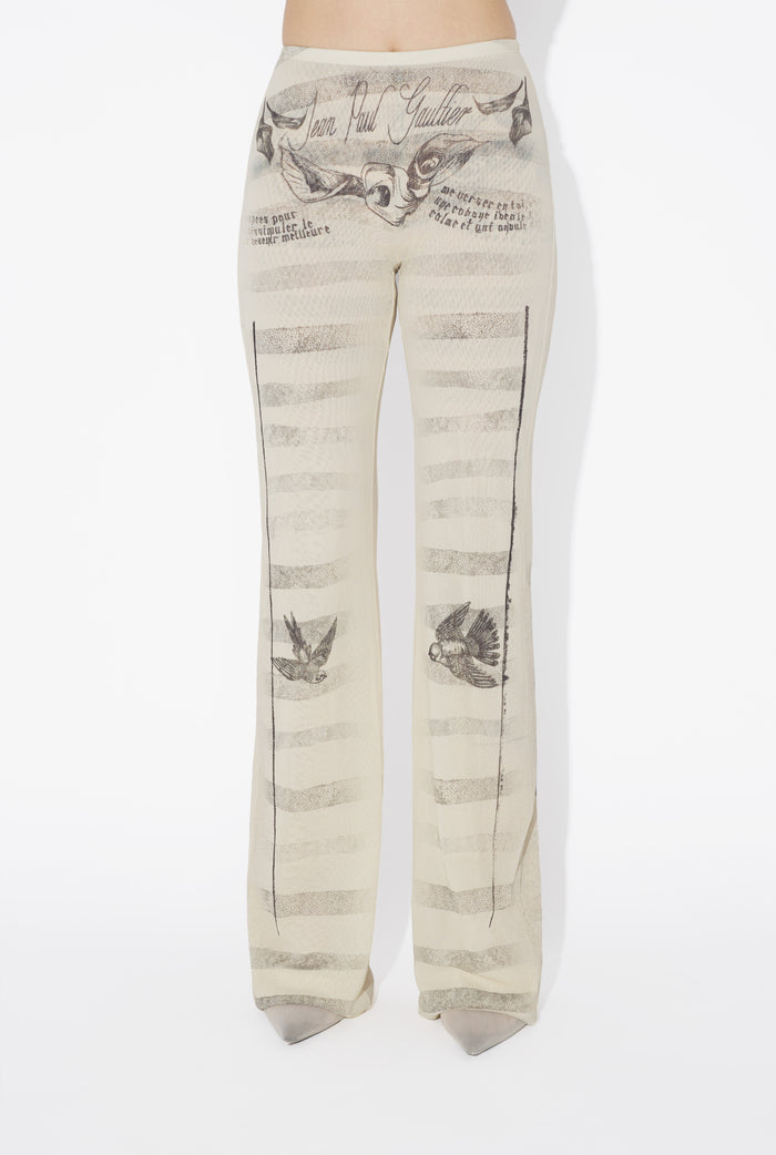 Jean Paul Gaultier Le Pantalon Tattoo Marinière Écru