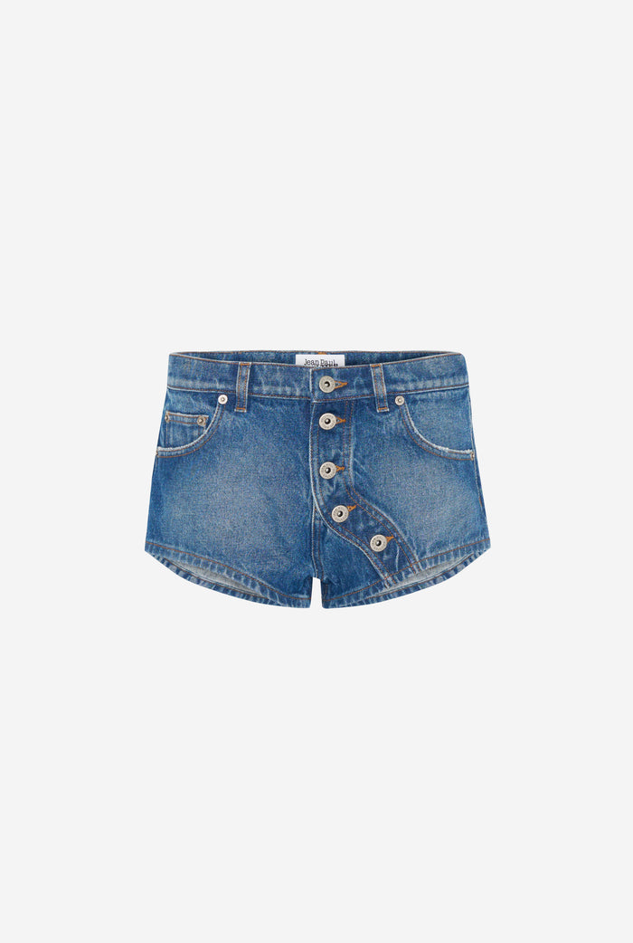 Jean Paul Gaultier Le Short Denim Boutonné Bleu Bleu
