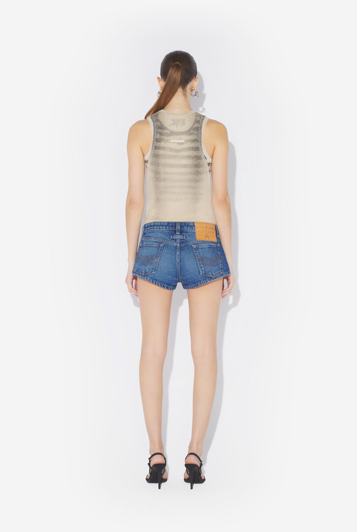 jean paul gaultier Le Short Denim Boutonné Bleu Bleu
