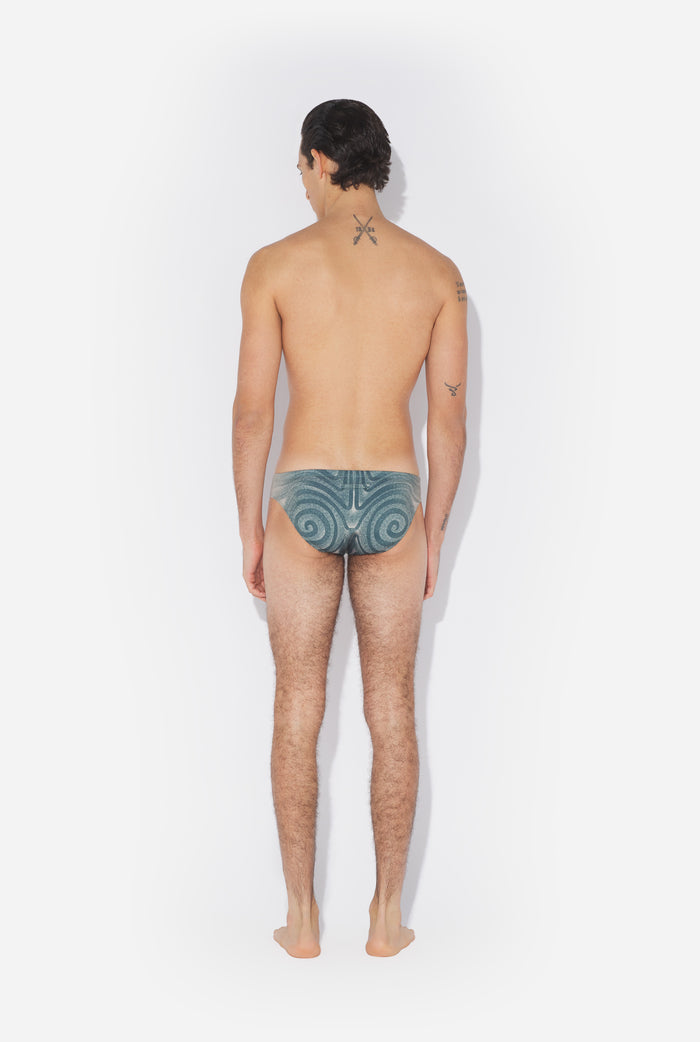 Jean Paul Gaultier Le Slip De Bain Spirale Bleu Bleu