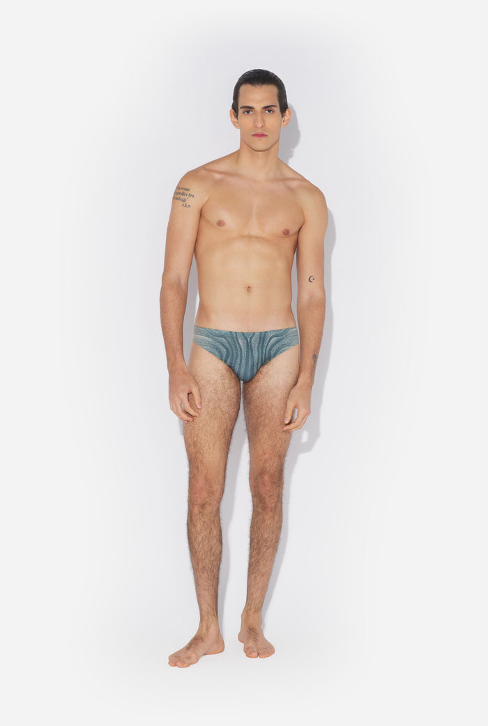 jean paul gaultier Le Slip de Bain Spirale Bleu Bleu