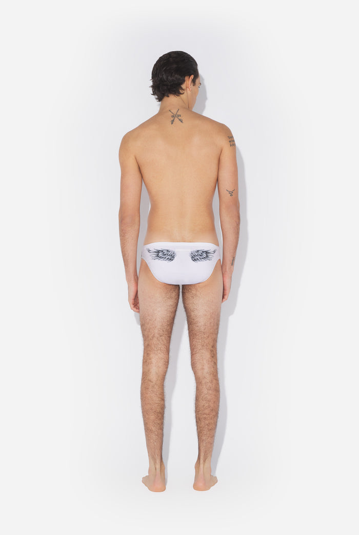 Jean Paul Gaultier Le Slip De Bain Tattoo Ailes Écru