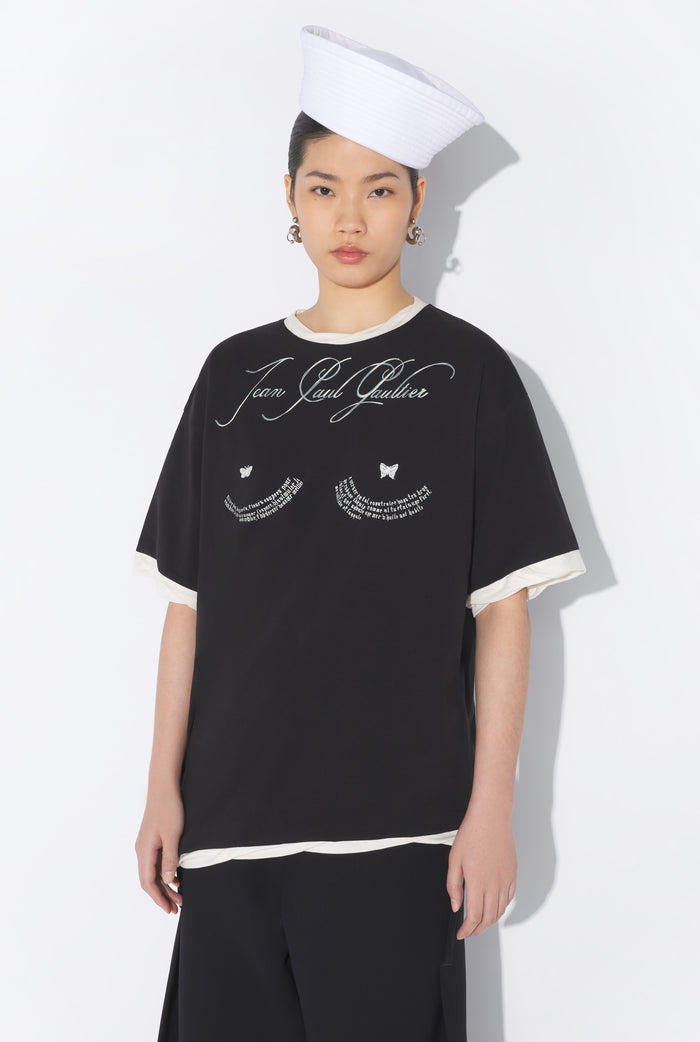 Jean Paul Gaultier Le T-Shirt Oversize Tattoo Poem Noir