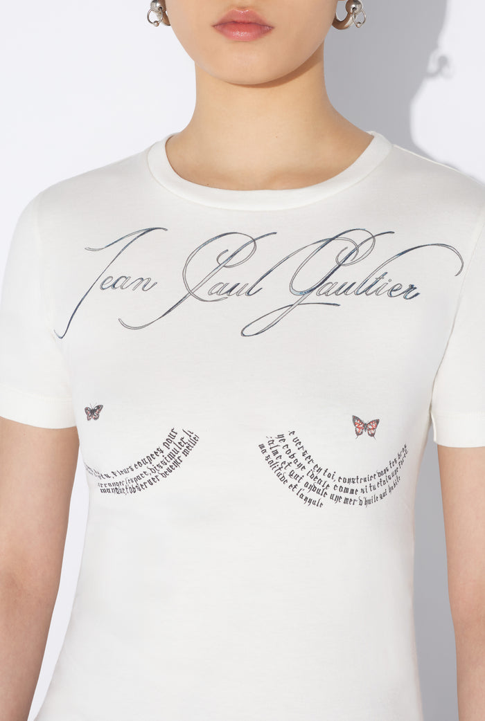 Jean Paul Gaultier Le T-Shirt Tattoo Poem Blanc Blanc