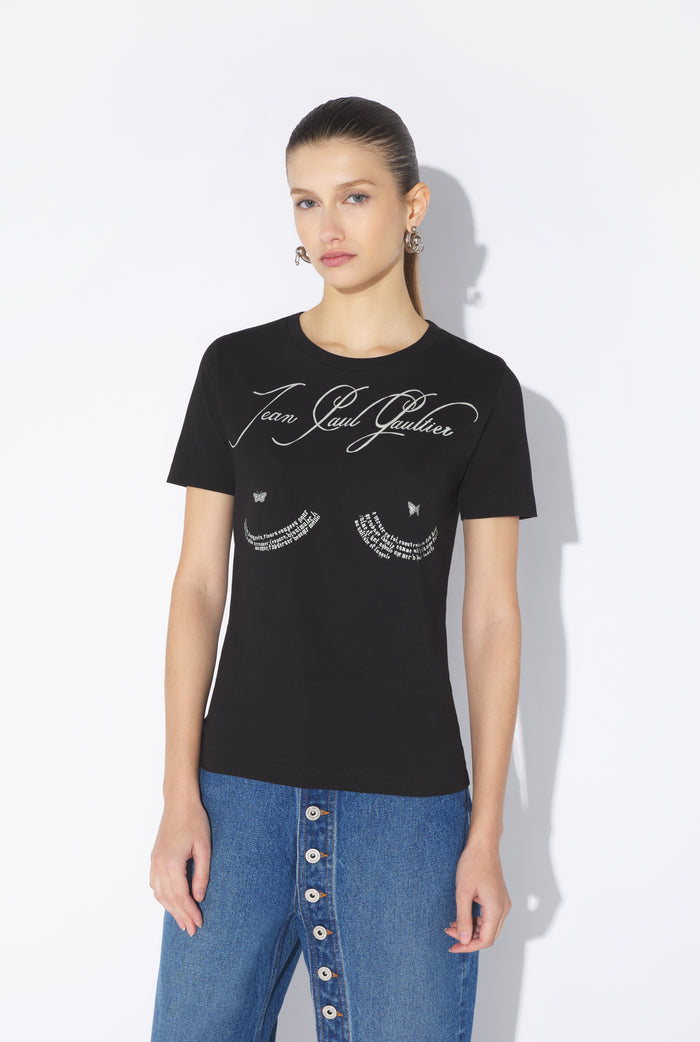 Jean Paul Gaultier Le T-Shirt Tattoo Poem Noir Noir