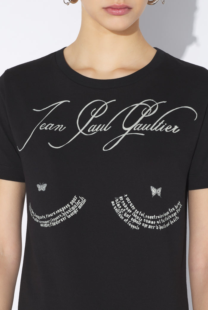 Jean Paul Gaultier Le T-Shirt Tattoo Poem Noir Noir