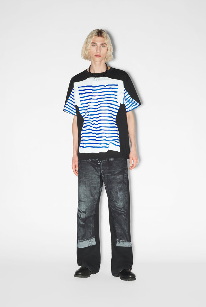 Jean Paul Gaultier Le T-shirt Trompe L'œil Marinière Noir