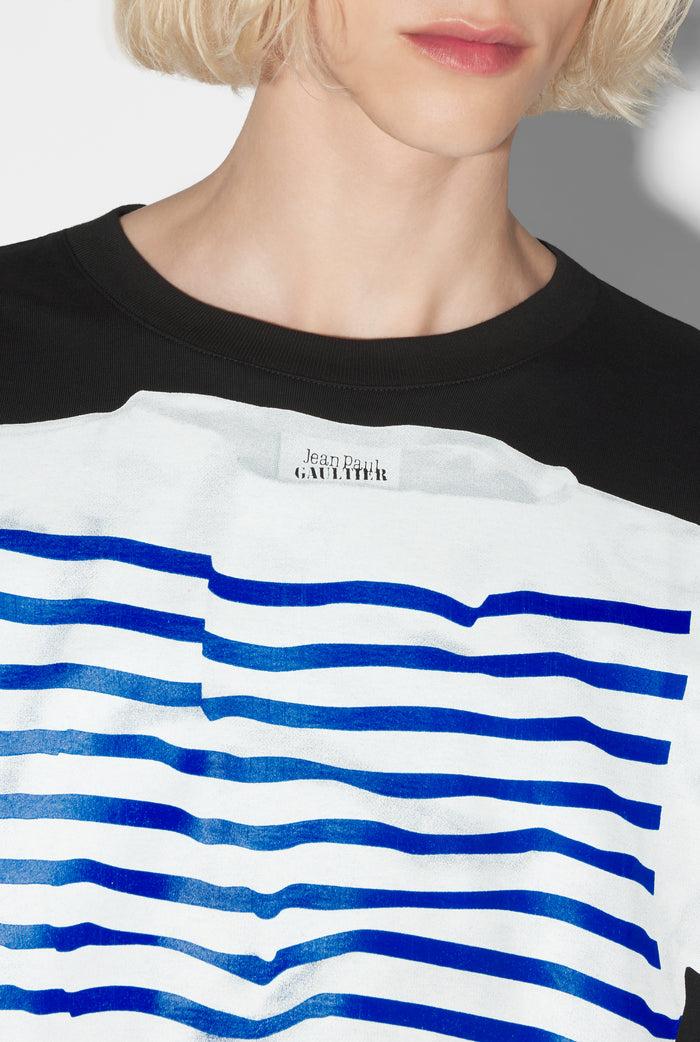 Jean Paul Gaultier Le T-shirt Trompe L'œil Marinière Noir