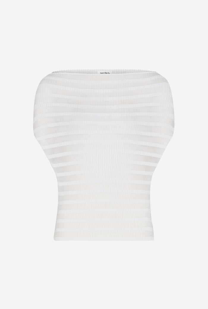 Jean Paul Gaultier Le Top Blanc Rayures Marinière Blanc