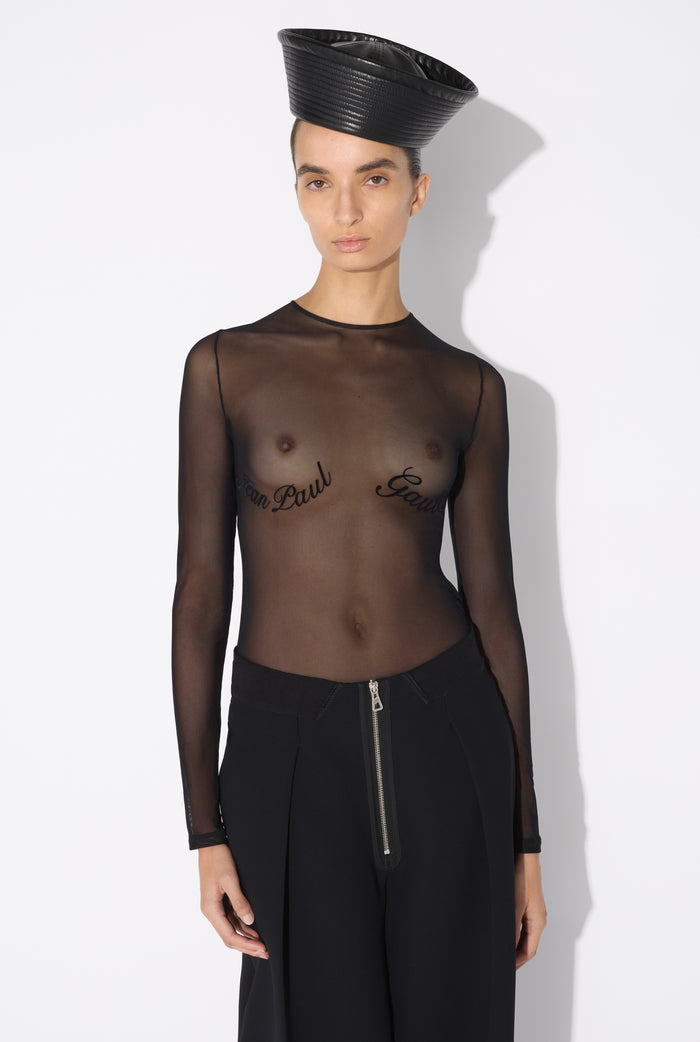 Jean Paul Gaultier Le Top Floqué Jean Paul Gaultier Noir