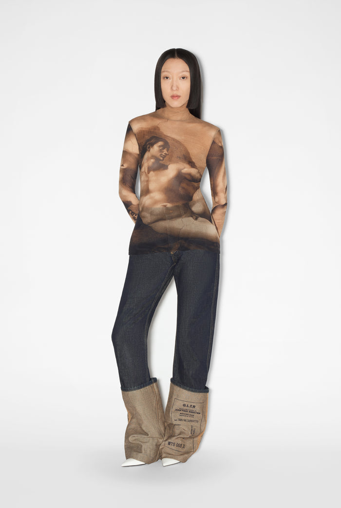 Jean Paul Gaultier Le Top La Création D'Adam Beige/Noir/Gris