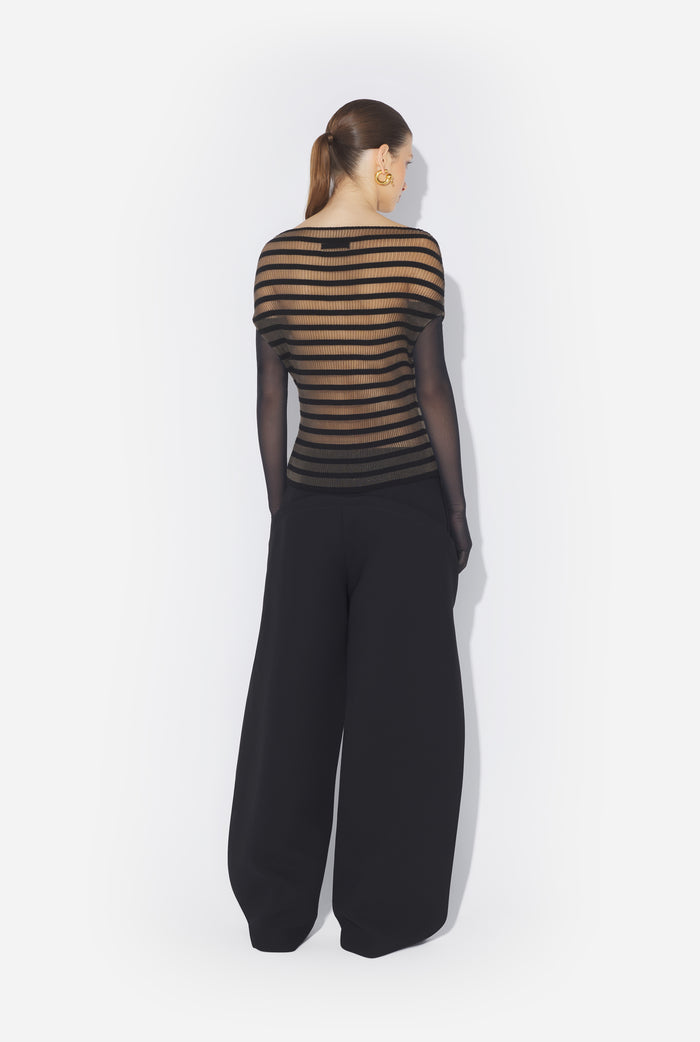 Jean Paul Gaultier Le Top Noir Rayures Marinière Noir