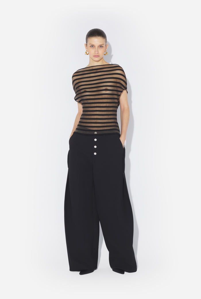 Jean Paul Gaultier Le Top Noir Rayures Marinière Noir