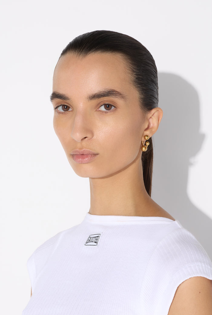 jean paul gaultier Les Boucles D'Oreilles Piercing Dorées Doré