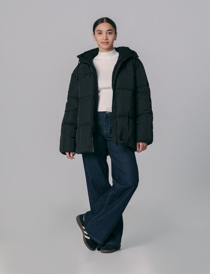 jennyfer Doudoune noire matelassée avec intérieur doux