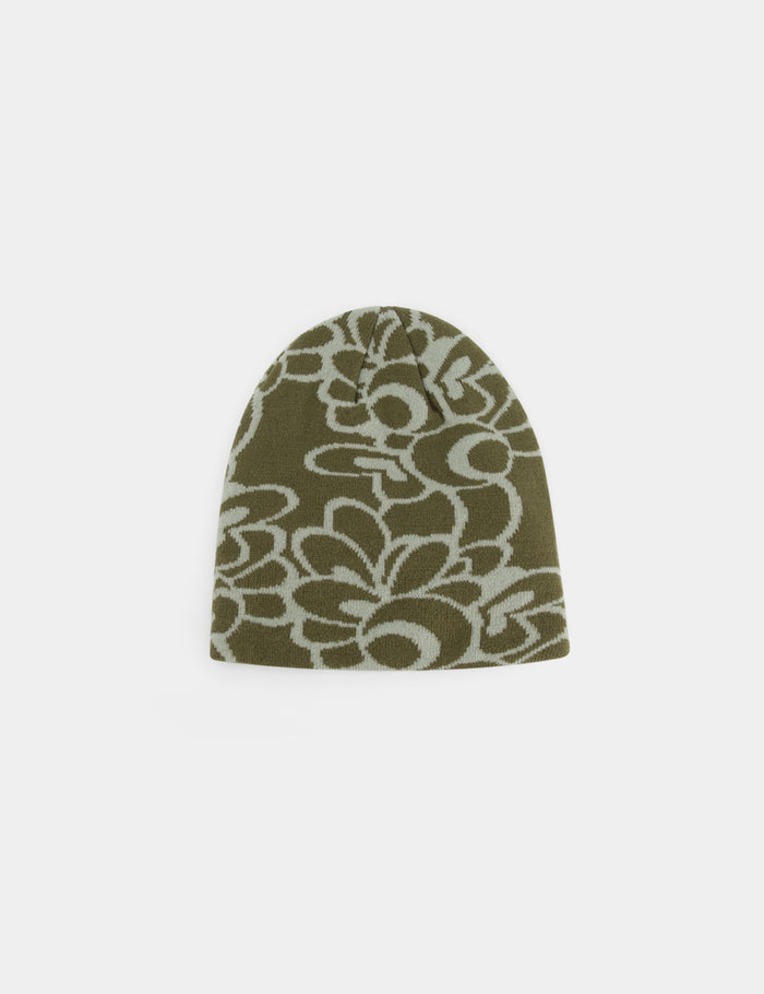 jennyfer Bonnet à motifs fleuris vert olive