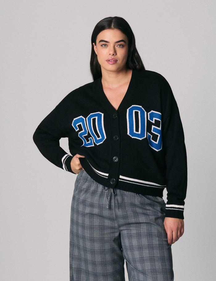 jennyfer Cardigan à message noir