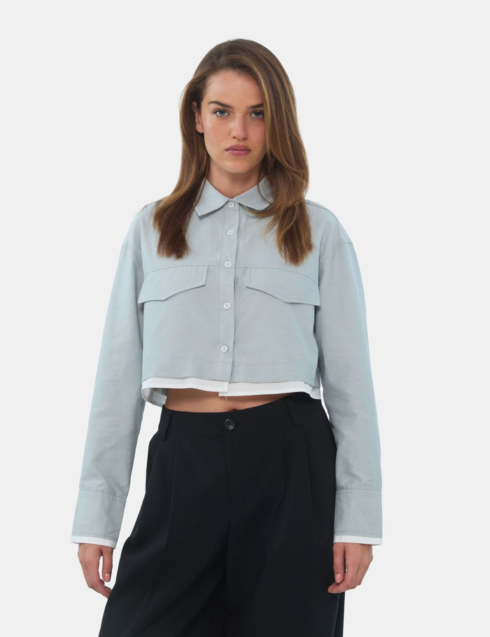 jennyfer Chemise doublé grise clair