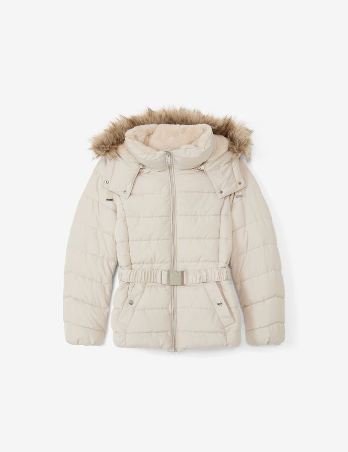 jennyfer Doudoune matelassée crème avec ceinture