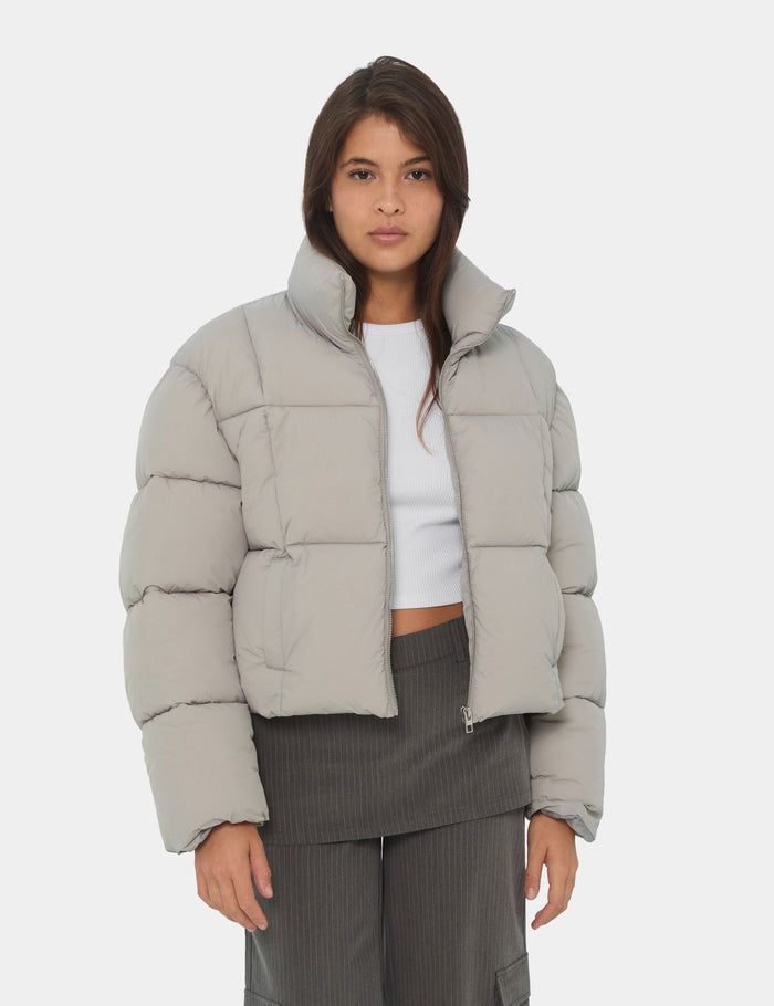 jennyfer Doudoune matelassée grise clair