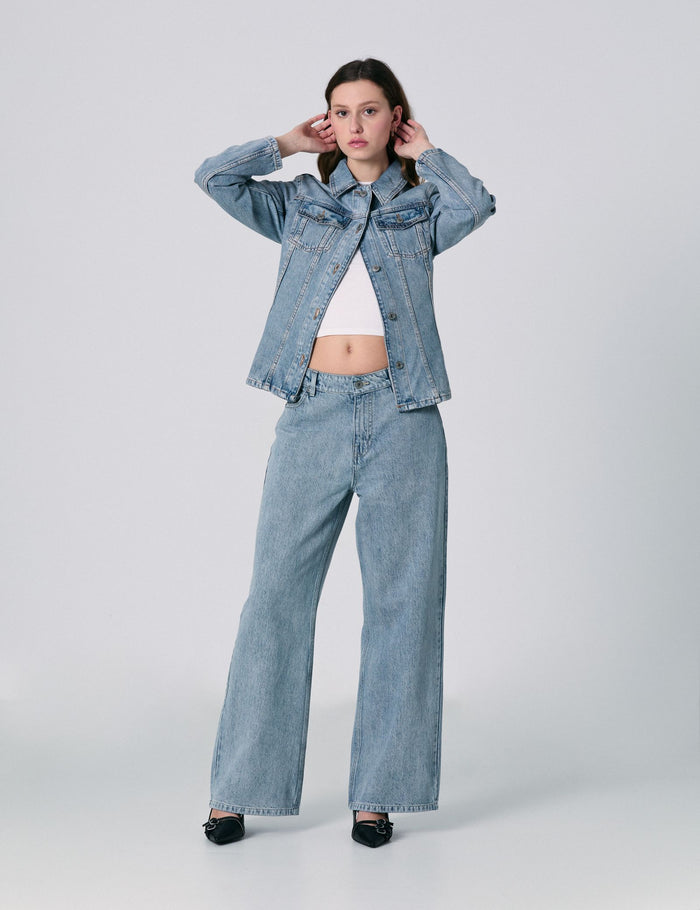 jennyfer Jean baggy taille basse bleu
