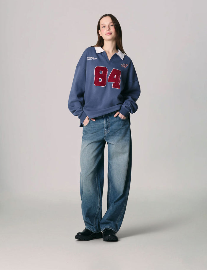 jennyfer jean Balloon taille basse bleu