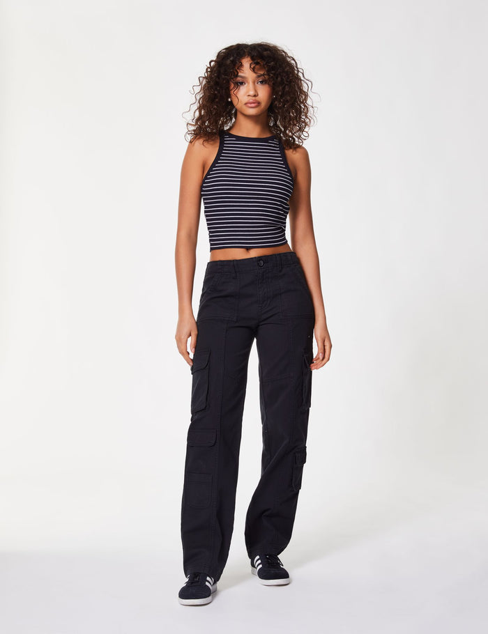 jennyfer Jean cargo coupe straight noir