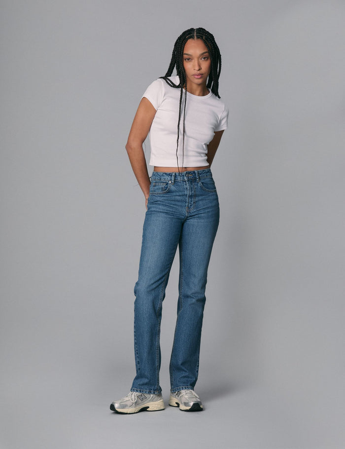 jennyfer Jean straight taille basse bleu