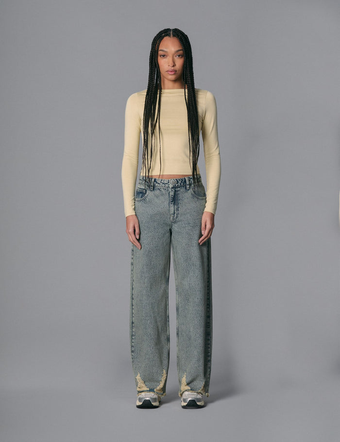 jennyfer Jean straight taille basse bleu