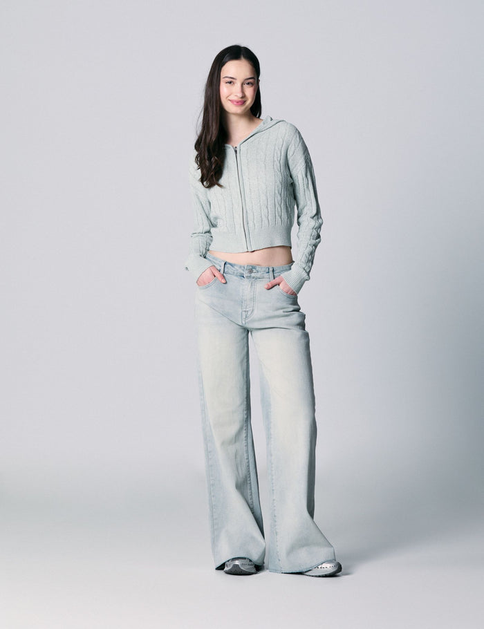 jennyfer Jean wide leg taille basse bleu ciel