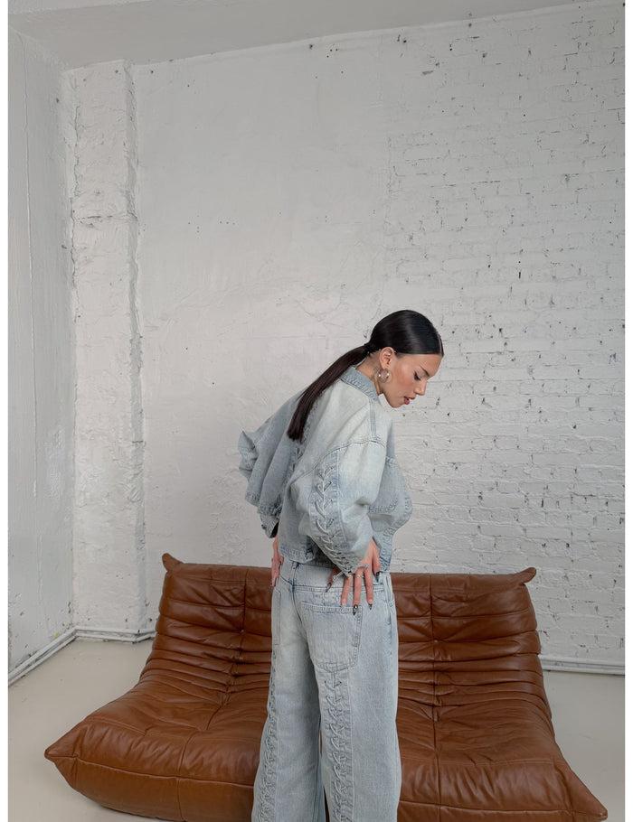 jennyfer Jean wide leg taille basse bleu