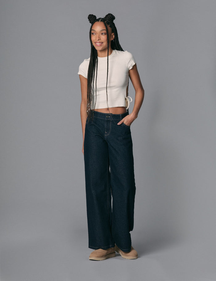 jennyfer Jean Wide Leg taille basse bleu