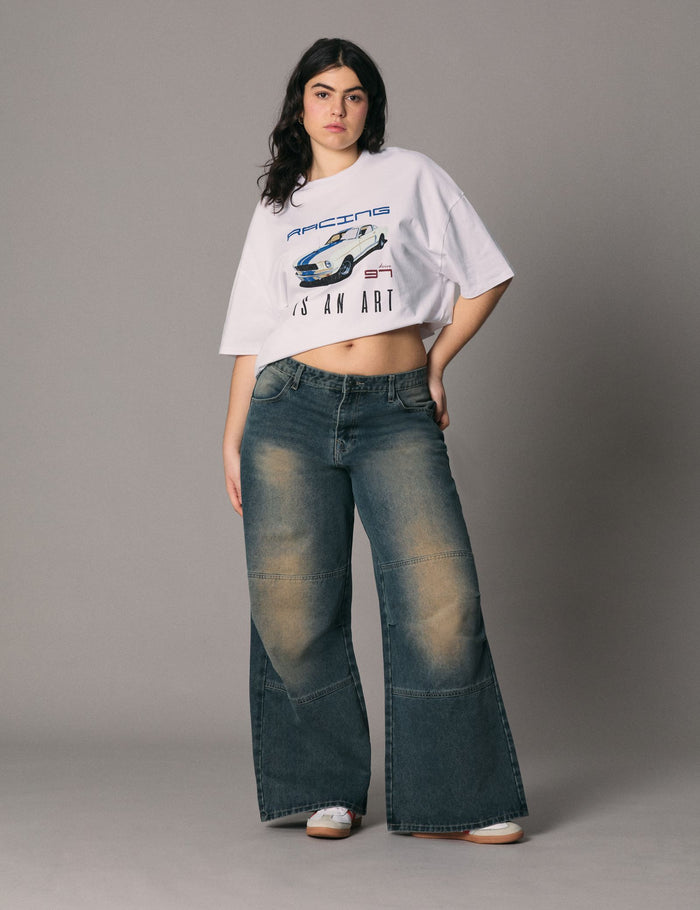 jennyfer Jean Wide leg taille médium bleu jean
