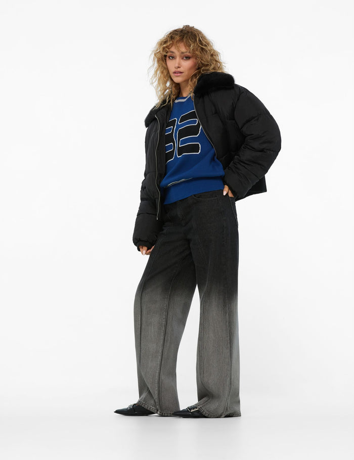 jennyfer Jean Wide Leg taille médium dégradé noir